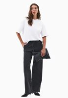 Bayan Füme Çizgili Straight-Fit Pantolon