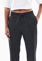 Bayan Füme Çizgili Straight-Fit Pantolon