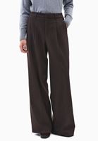 Bayan Kahverengi Yüksek Bel Wide-Leg Pantolon
