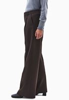 Bayan Kahverengi Yüksek Bel Wide-Leg Pantolon