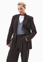Bayan Kahverengi Boyfriend Blazer Ceket