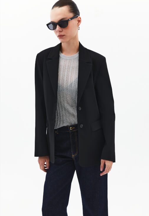 Siyah Oversize Blazer Ceket