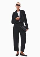 Bayan Siyah Crop Blazer Ceket