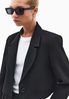 Bayan Siyah Crop Blazer Ceket