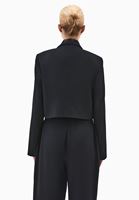 Bayan Siyah Crop Blazer Ceket