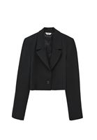 Bayan Siyah Crop Blazer Ceket