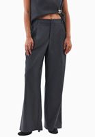 Bayan Füme Yüksek Bel Wide-Leg Pantolon