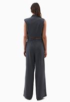 Bayan Füme Yüksek Bel Wide-Leg Pantolon