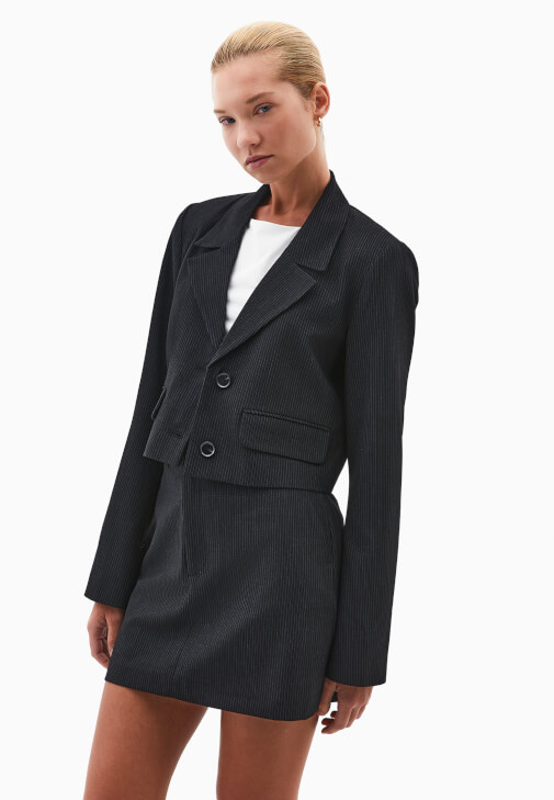 Çok Renkli Çizgili Blazer Ceket