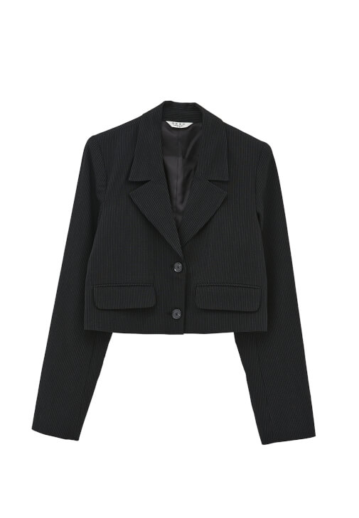 Blazer Ceket ve Çizgili Etek Kombini