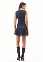 Bayan Gri Godeli Mini Elbise