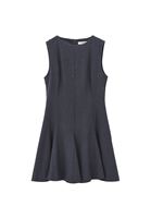 Bayan Gri Godeli Mini Elbise