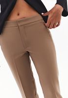 Bayan Kum Beji Yüksek Bel Slim-Fit Pantolon