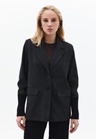 Bayan Siyah Düğmeli Blazer Ceket