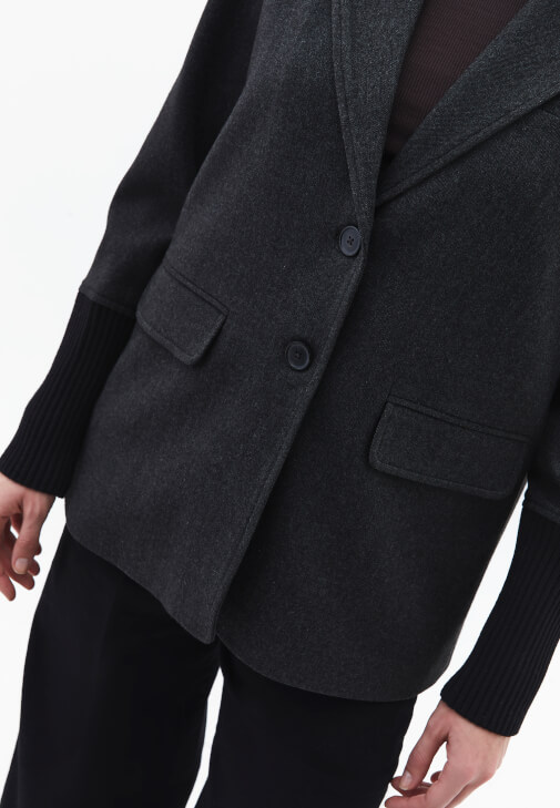 Blazer Ceket ve Wide-Leg Denim Kombini