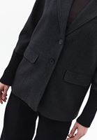 Bayan Siyah Düğmeli Blazer Ceket