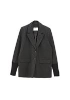 Bayan Siyah Düğmeli Blazer Ceket