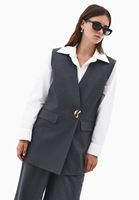 Bayan Füme Oversize V Yaka Yelek