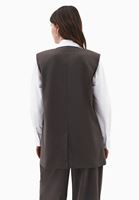 Bayan Kahverengi Oversize V Yaka Yelek