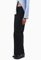Bayan Siyah Orta Bel Straight-Fit Pantolon