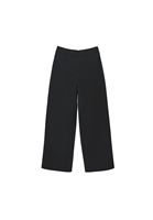 Bayan Siyah Orta Bel Straight-Fit Pantolon