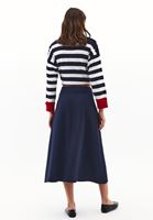 Bayan Lacivert Yüksek Bel Uzun Etek