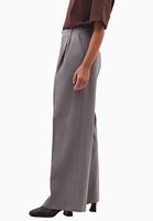 Bayan Gri Yüksek Bel Straight-Fit Pantolon