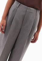 Bayan Gri Yüksek Bel Straight-Fit Pantolon