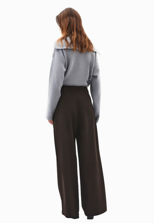 Wide-Leg Pantolon ve Kazak Kombini