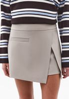 Bayan Bej Yüksek Bel Şort Etek