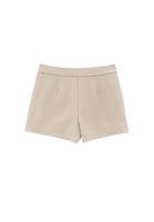 Bayan Bej Yüksek Bel Şort Etek