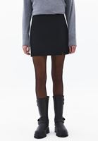 Bayan Siyah Yırtmaçlı Mini Şort Etek