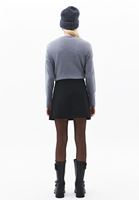 Bayan Siyah Yırtmaçlı Mini Şort Etek