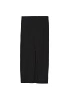 Bayan Siyah Yüksek Bel Yırtmaçlı Etek