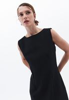 Women Black Boat Neck Mini Dress