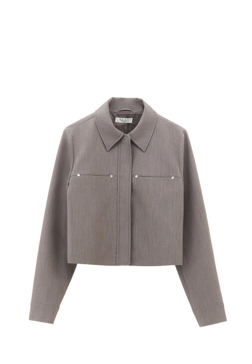 Crop Ceket ve Straight-Fit Pantolon Kombini