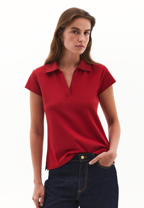Kırmızı Polo Yaka Tişört