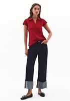 Bayan Kırmızı Polo Yaka Tişört