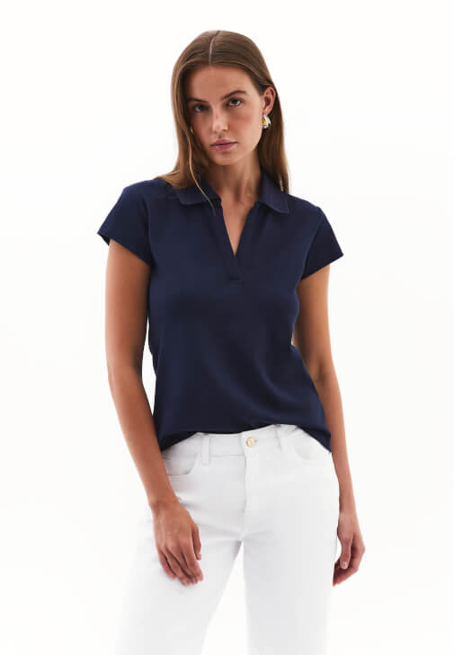 Lacivert Polo Yaka Tişört