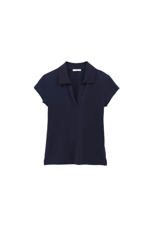 Polo Yaka Tişört ve Wide-Leg Denim Kombini