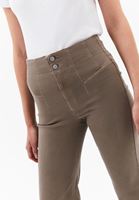 Women Beige Ultra High Rise Flare Pants