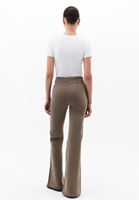 Women Beige Ultra High Rise Flare Pants