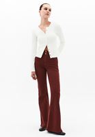 Women Bordeaux Ultra High Rise Flare Pants