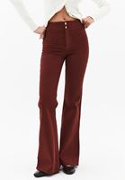 Women Bordeaux Ultra High Rise Flare Pants