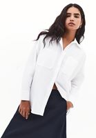 Women White Shirt with Pocket Detail