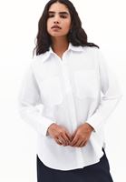 Women White Shirt with Pocket Detail