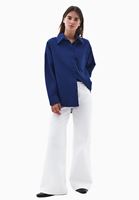 Bayan Mavi Oversize Poplin Gömlek