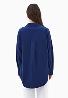 Bayan Mavi Oversize Poplin Gömlek
