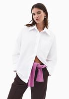 Bayan Beyaz Oversize Poplin Gömlek