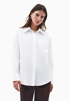 Bayan Beyaz Oversize Poplin Gömlek